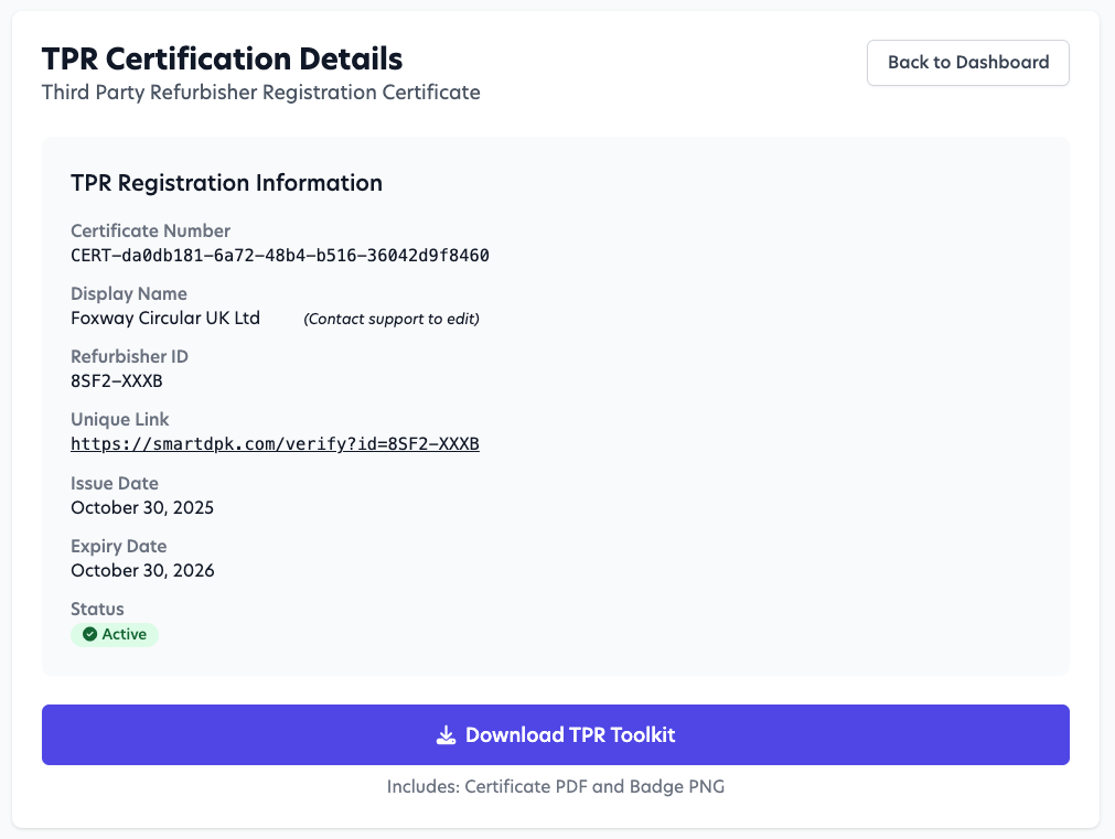 TPR Toolkit generation in SMART